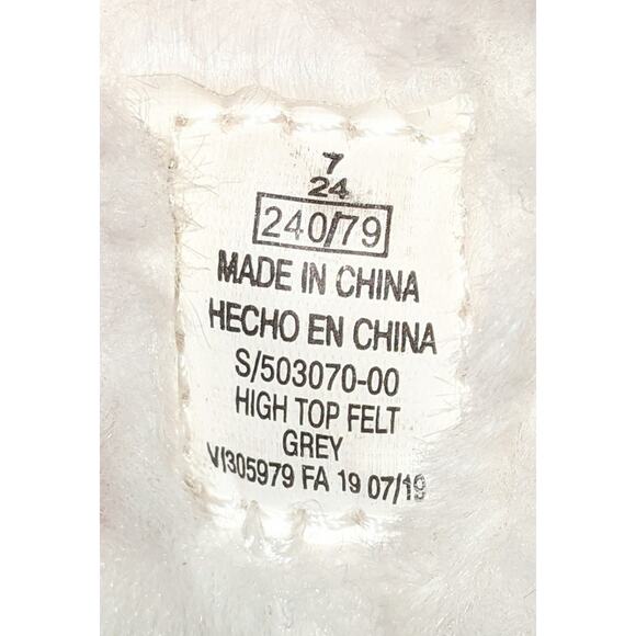 Old Navy Women's Gray Felt High Top Shoes Booties Lace Up Size 7 Faux Fur Trim - Picture 8 of 9